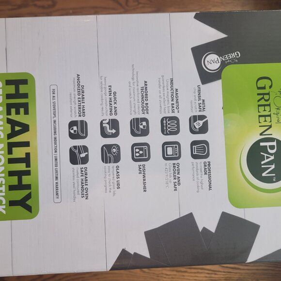 Green Pan Valencia 11 Piece Set Pots and Pans 3 Bonus Pan Protectors - Picture 2 of 5